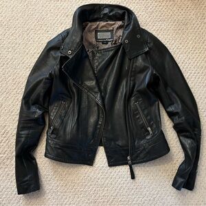 Leather Jacket. Black. Mackage for Aritzia. Size small.